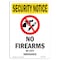 Signmission OSHA Security Sign, 14" Height, Rigid Plastic, No Firearms By City, Portrait OS-SN-P-1014-V-11729 - alternate 1